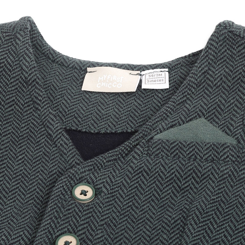 Boys Dark Green Solid Waist Coat image number 2